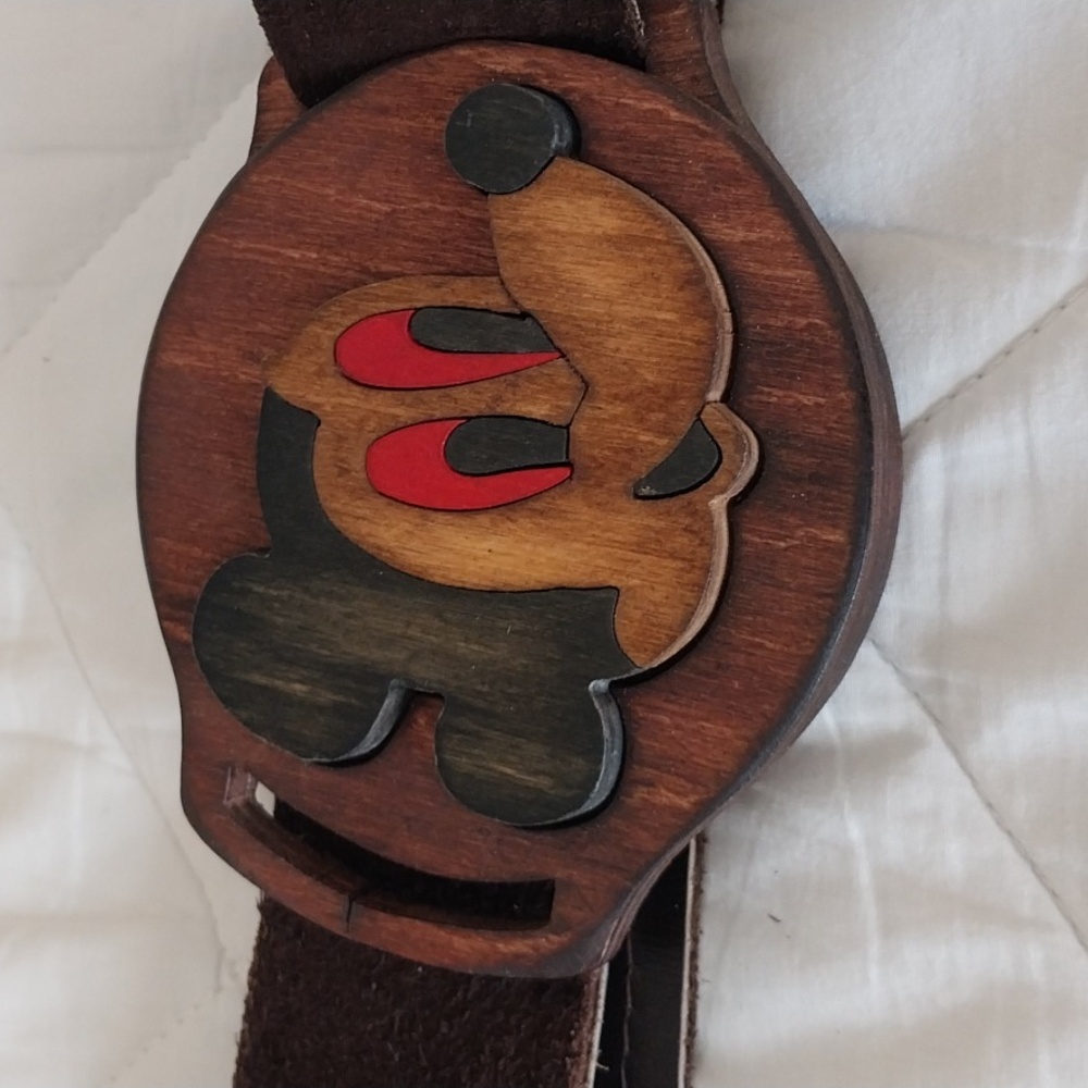 eclectic hand carved Mouse belt buckle